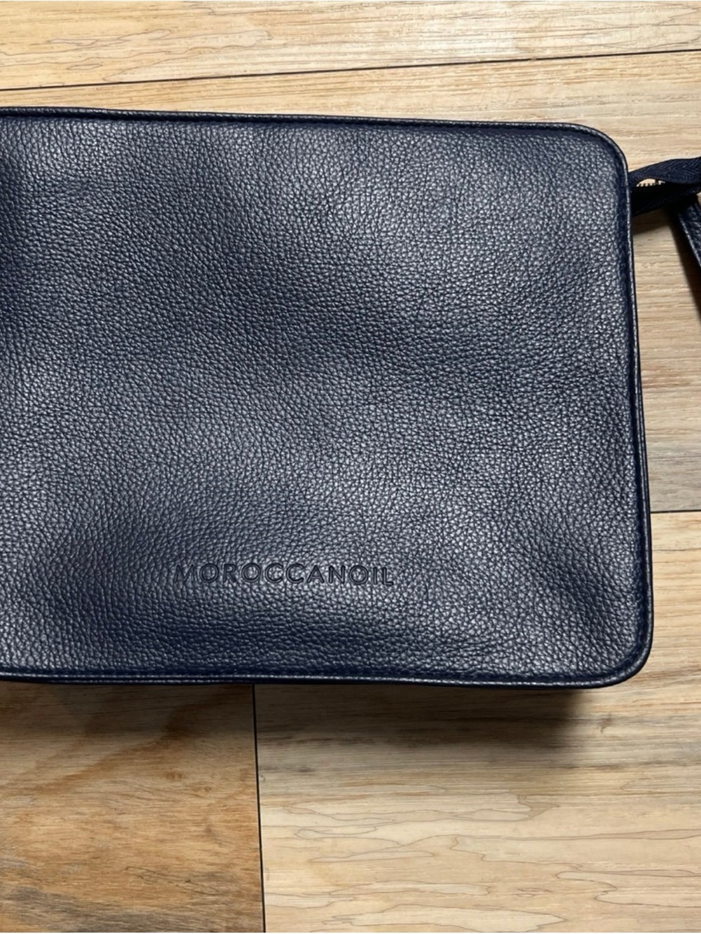 Moroccanoil Navy Pebble Leather Toiletry Bag